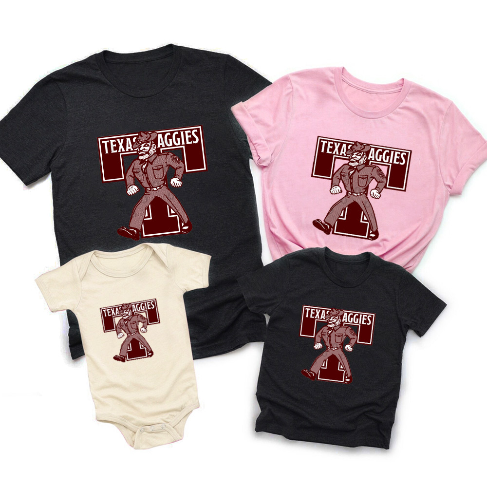 Vintage Texas Aggies Family Matching Shirts