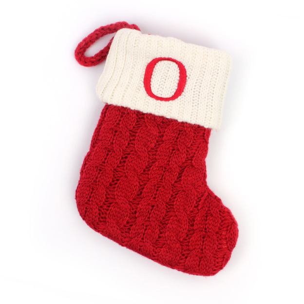 Christmas Socks Knitted Embroidered Alphabet Socks