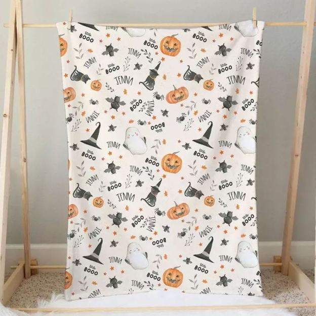 Wizard Hat Halloween Flannel Blanket