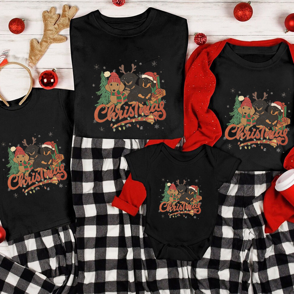 Three Dogs Christmas Family Matching Shirt