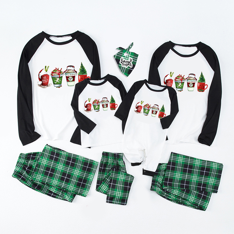 Christmas Coffee Cup Family Matching Pajamas