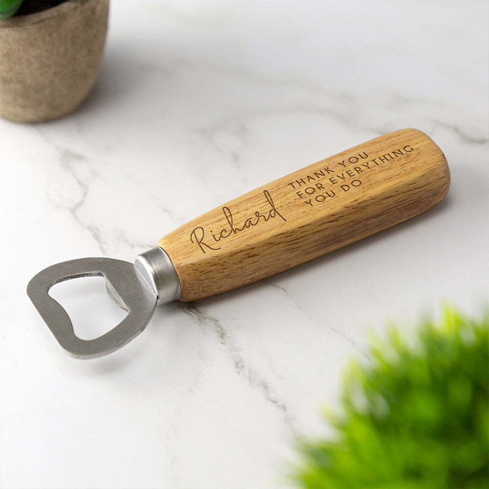 Personalized Wooden Bottle Opener Father's Day Gift