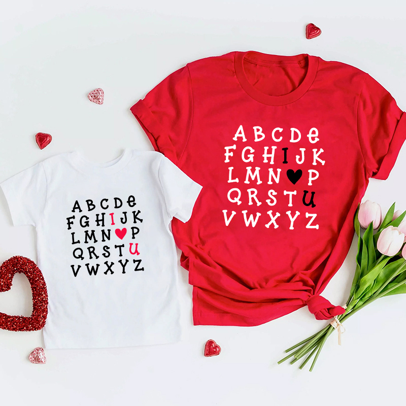 Love Alphabet Valentine Family Matching Shirts