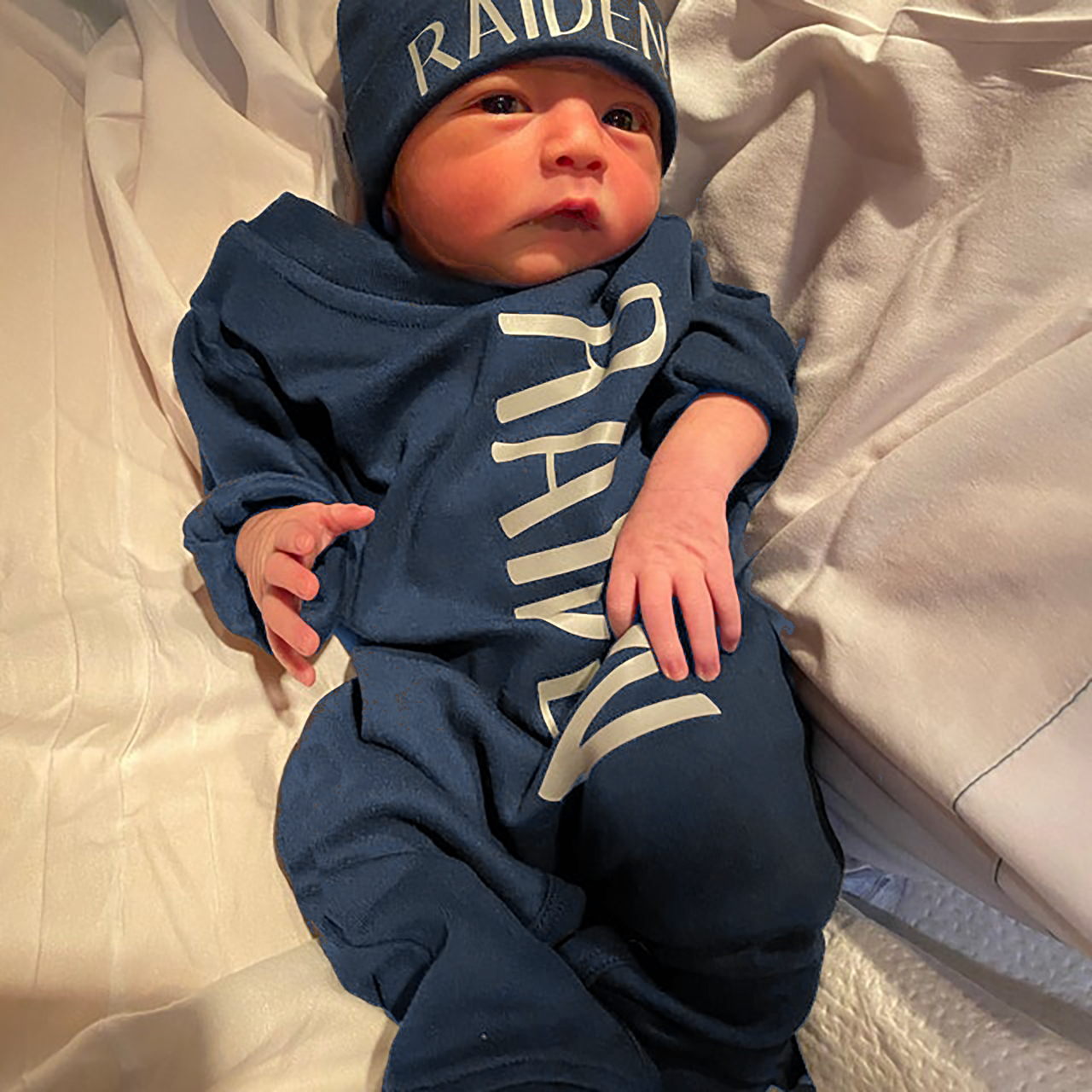 Baby Boy Coming Home Outfif Navy Romper Set