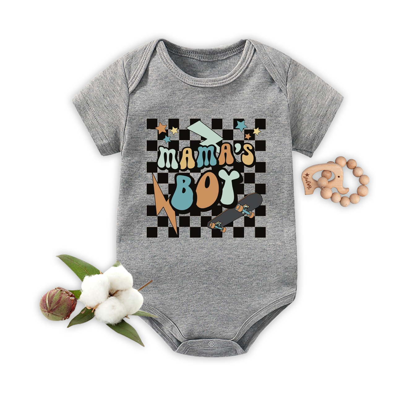 Mama's Boy Retro Skater Baby Bodysuit