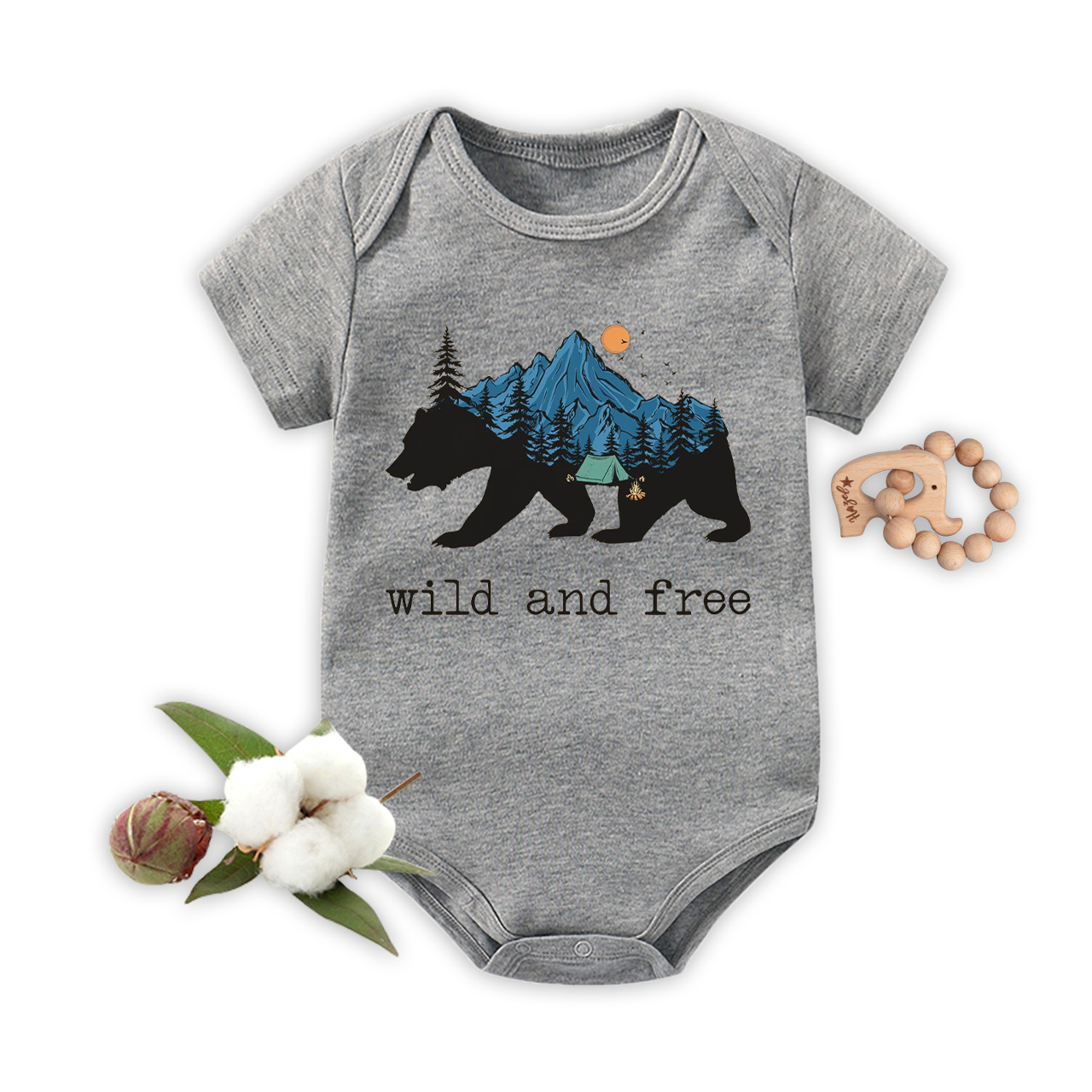 Wild And Free Baby Bodysuit