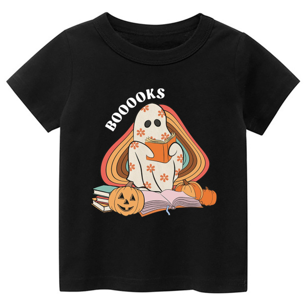 Retro Books Ghost Halloween Toddler Shirt