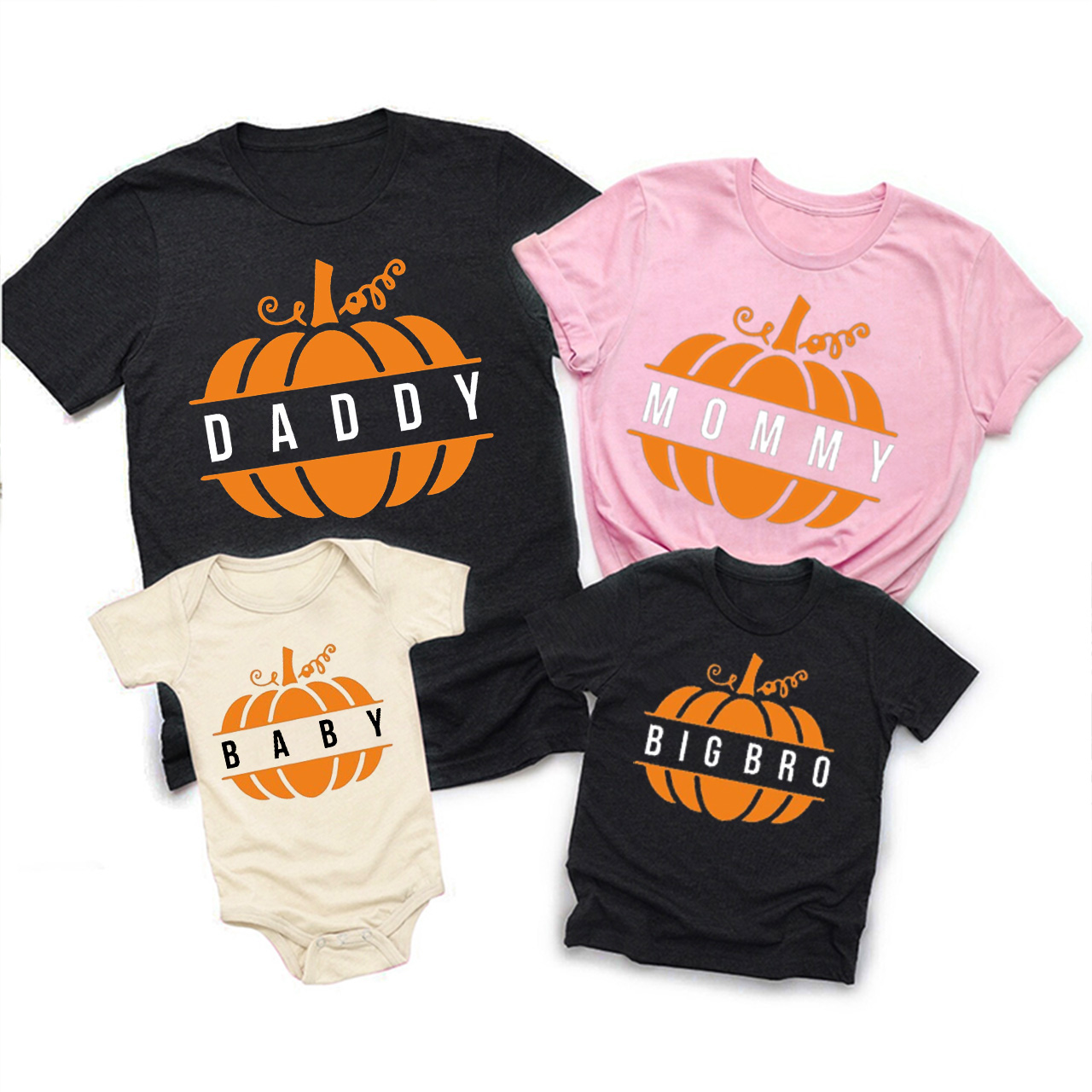 Family Halloween Cute Pumpkin Matching Shirts