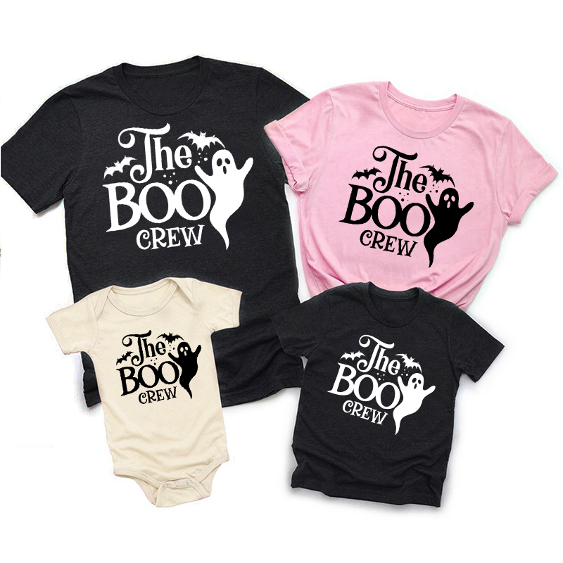 The Boo Crew Bat Halloween Family Party Matching Shirt
