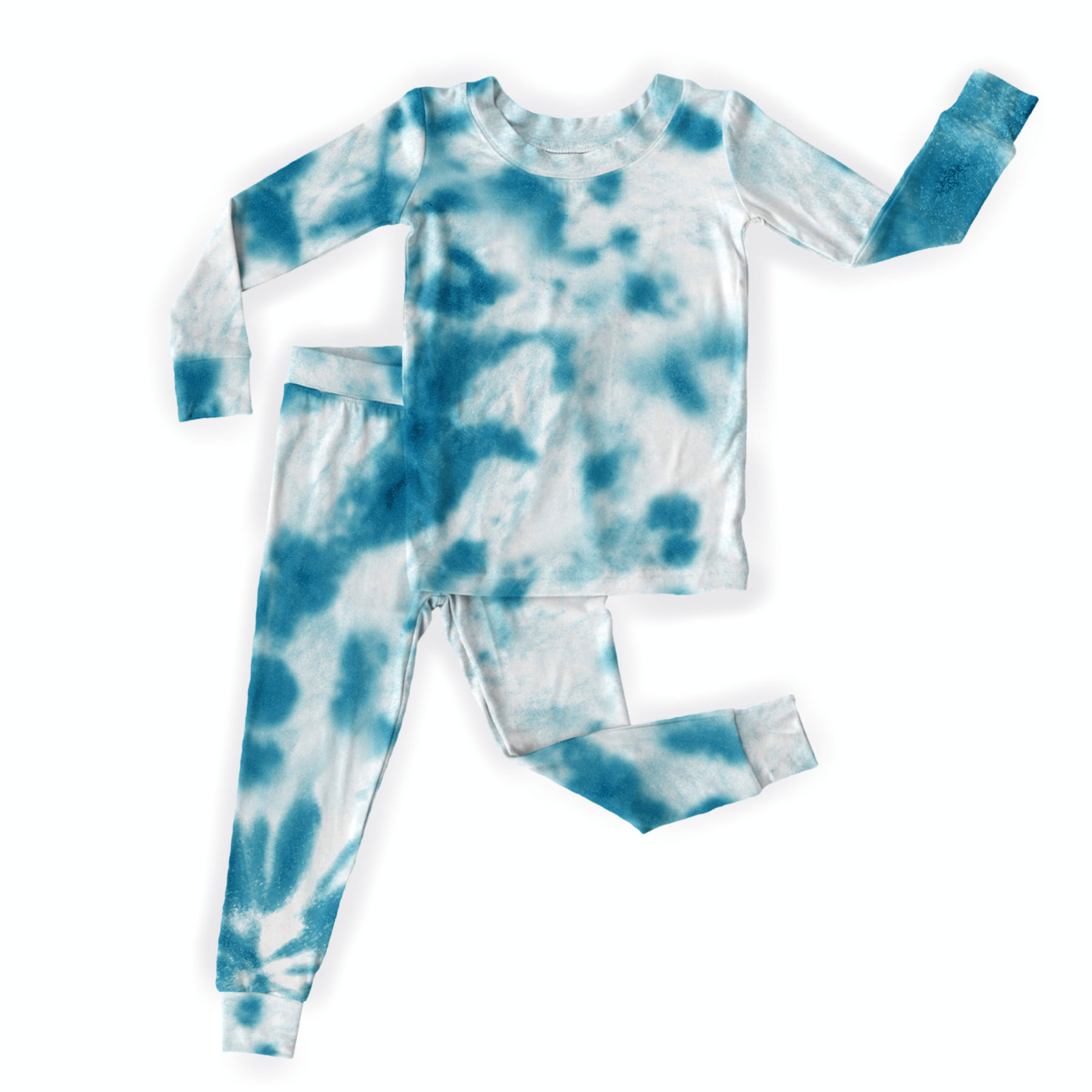 Blue Dream Tie Dye Two-Piece Pajama Set For Kids
