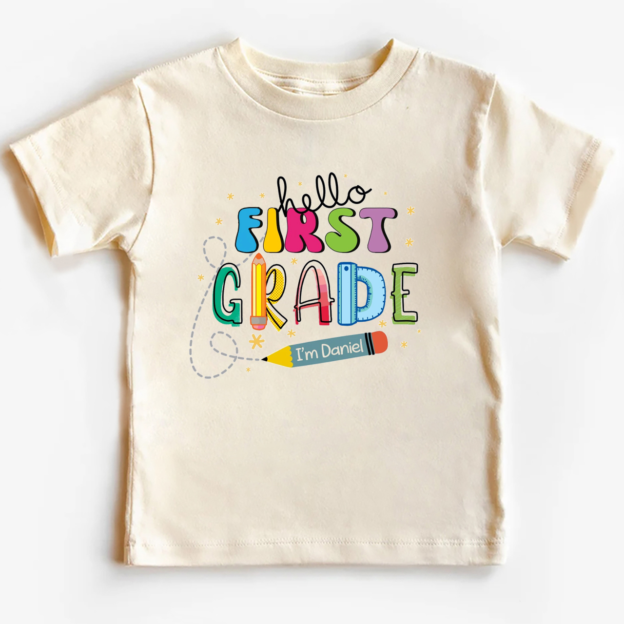 Hello First Grade I'm XXX Back To School Kids Shirt