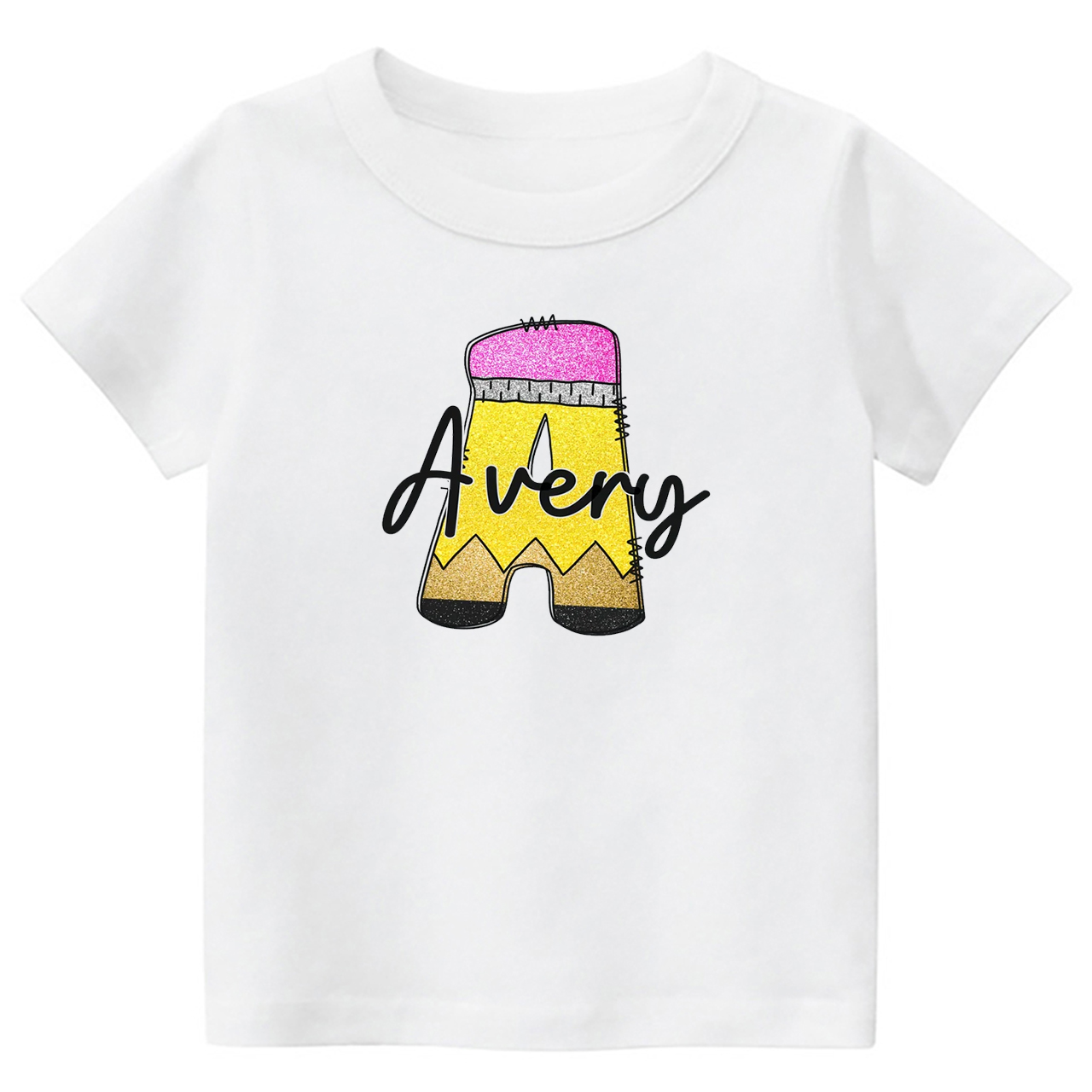 Monogram Pencil Back To School Kids Shirt