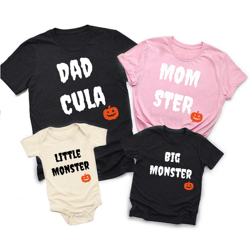 Halloween Momster Dadcula Pumpkin Family Matching Shirts