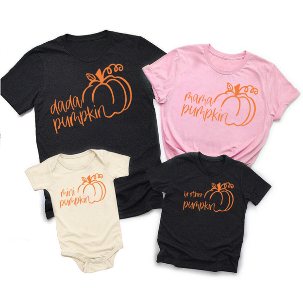Halloween Knotted Pumpkin Family Matching T-Shirts