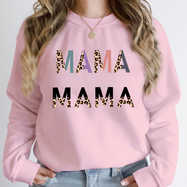 Mama Half Leopard Print Sweatshirt