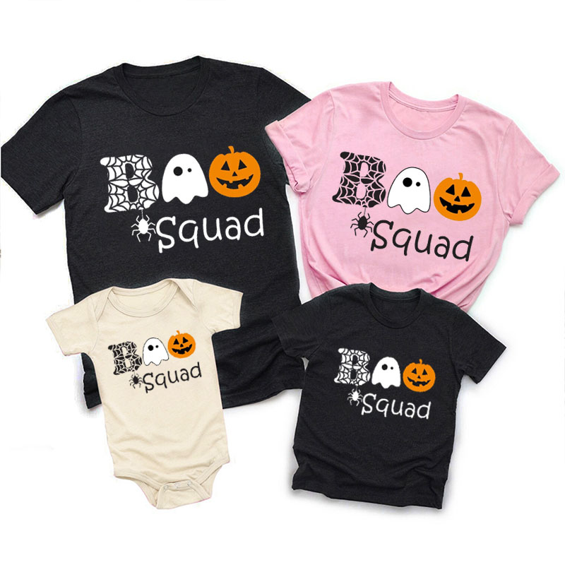 Boo Ghost Squad Halloween Party Family Matching T-Shirts