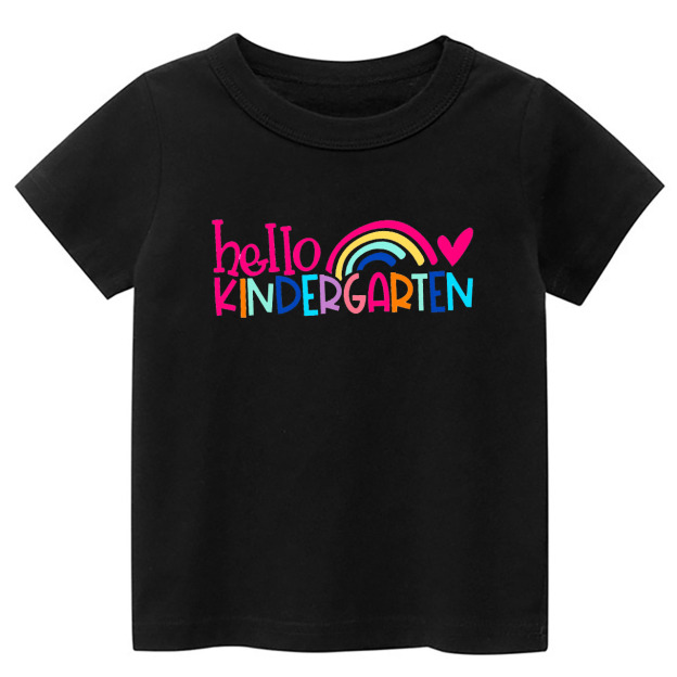 Hello Kindergarten Colorful Rainbow Shirt