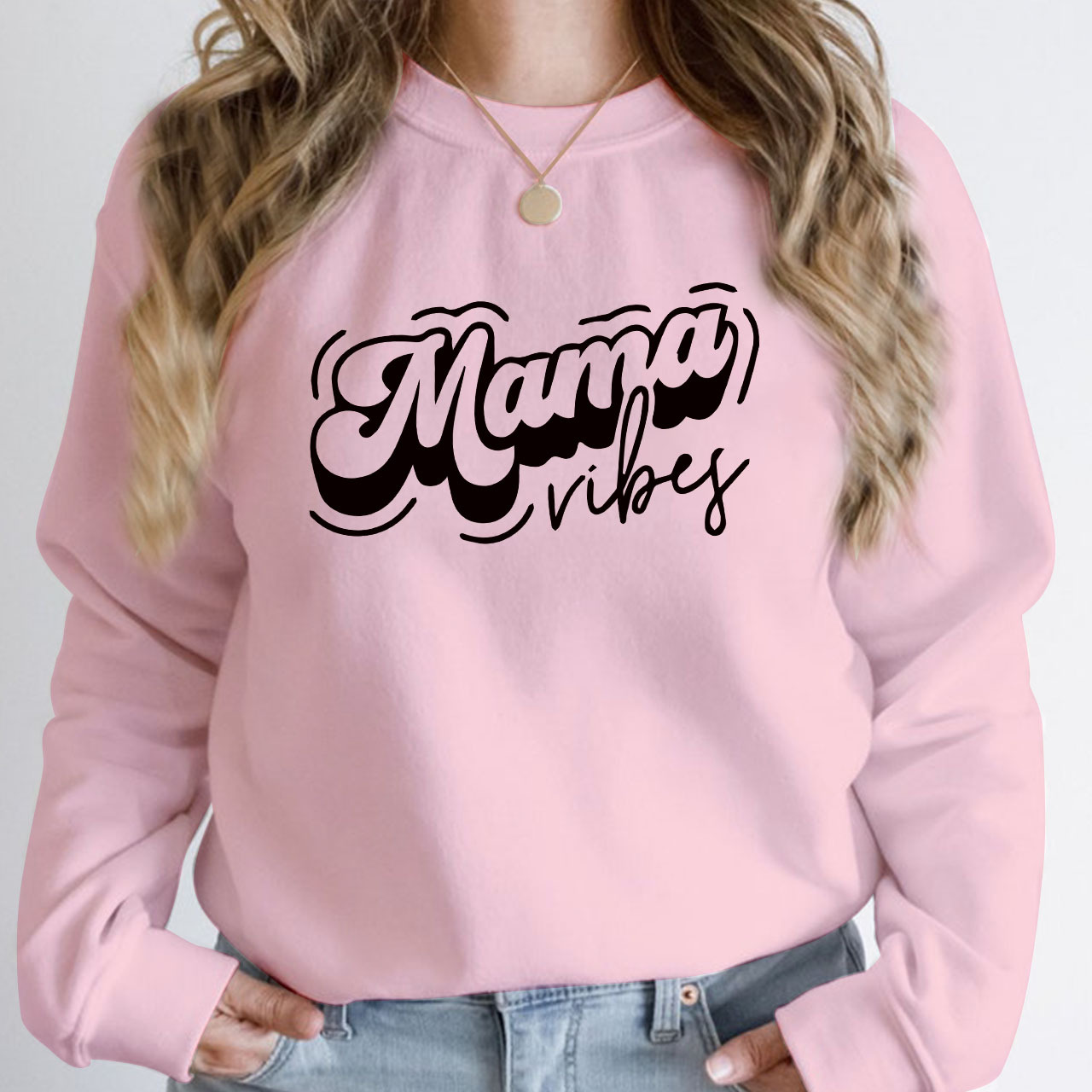 Mama Vibes Sweatshirt For Mom