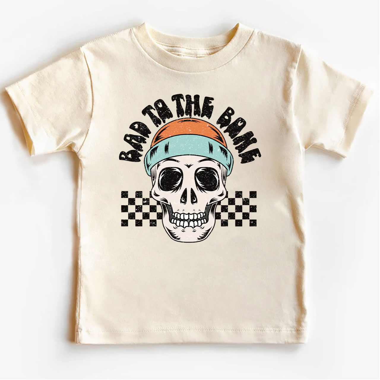 Bad To The Bone Skull Halloween Toddler Shirt