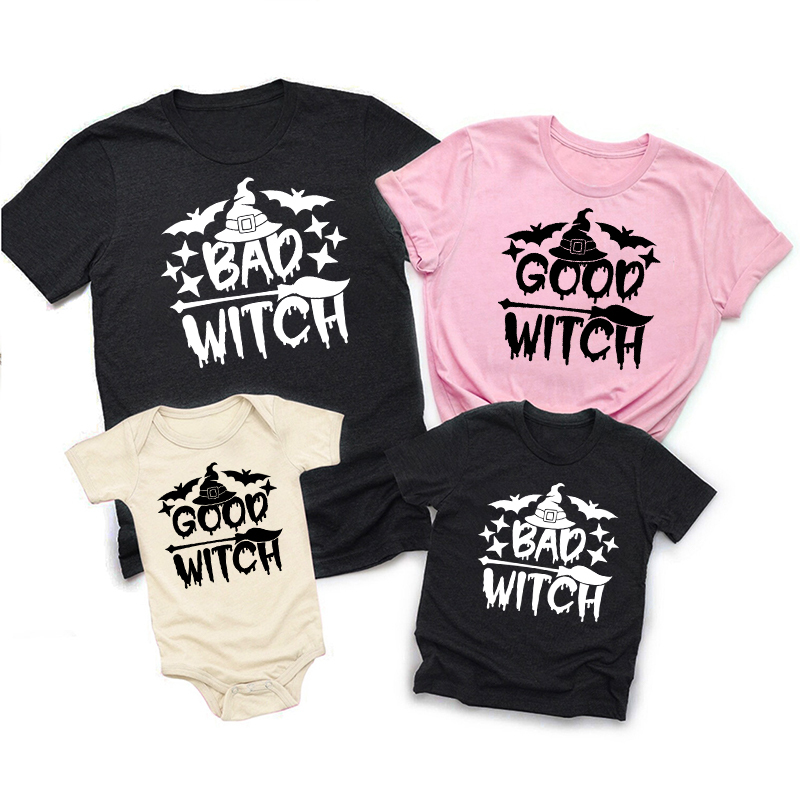 Halloween Good & Bad Witch Matching Family Shirt
