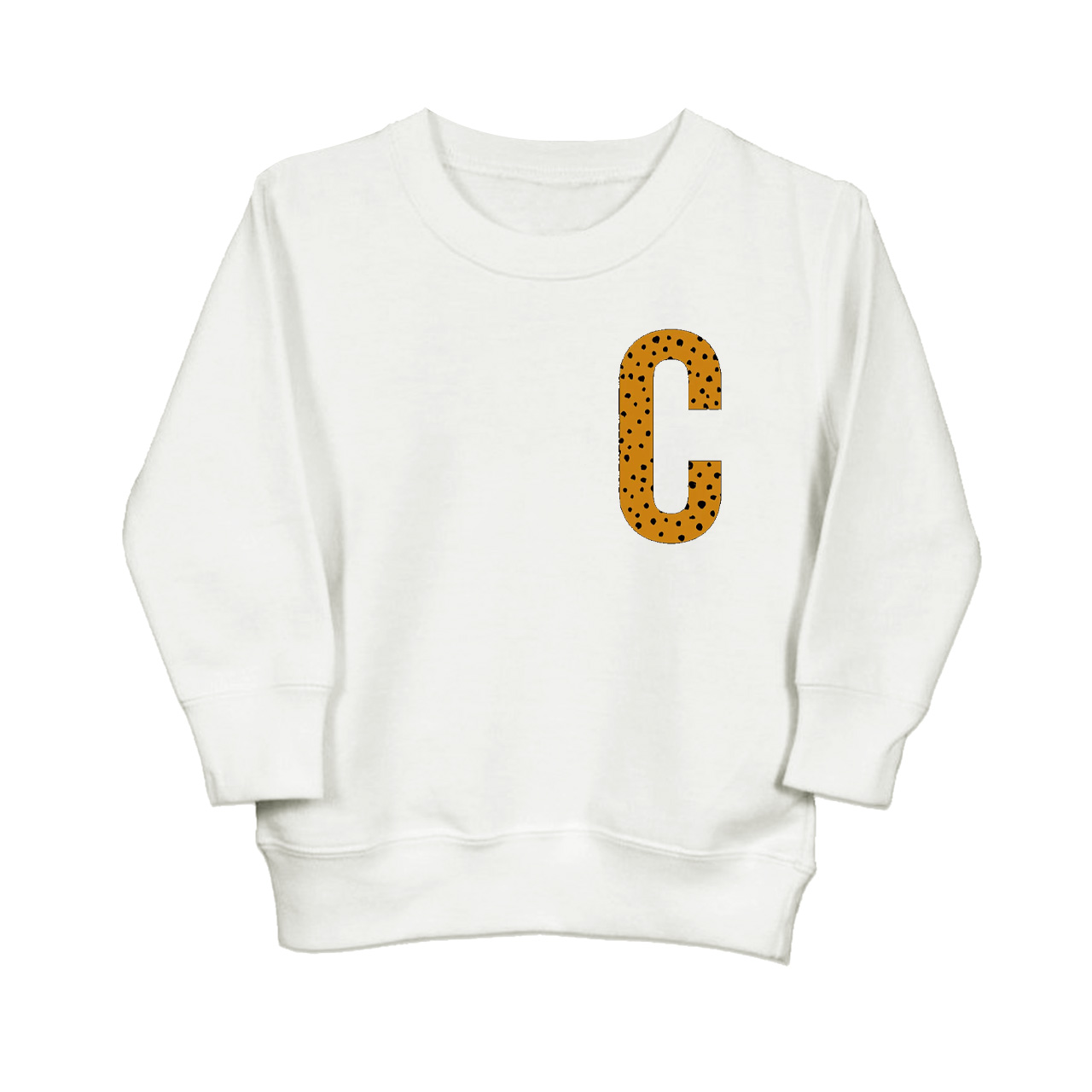 Personalized SPOTTY LEOPARD Initial Sweatshirt For Kids