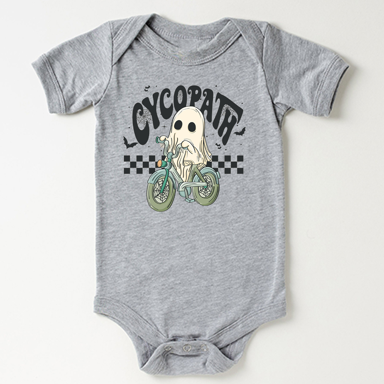 Funny Ghost On Bike Baby Halloween Bodysuit