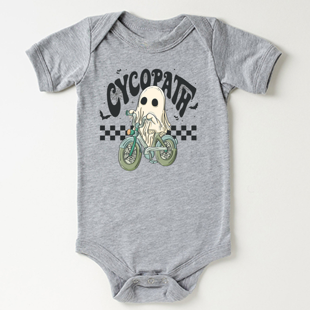 Funny Ghost On Bike Baby Halloween Bodysuit