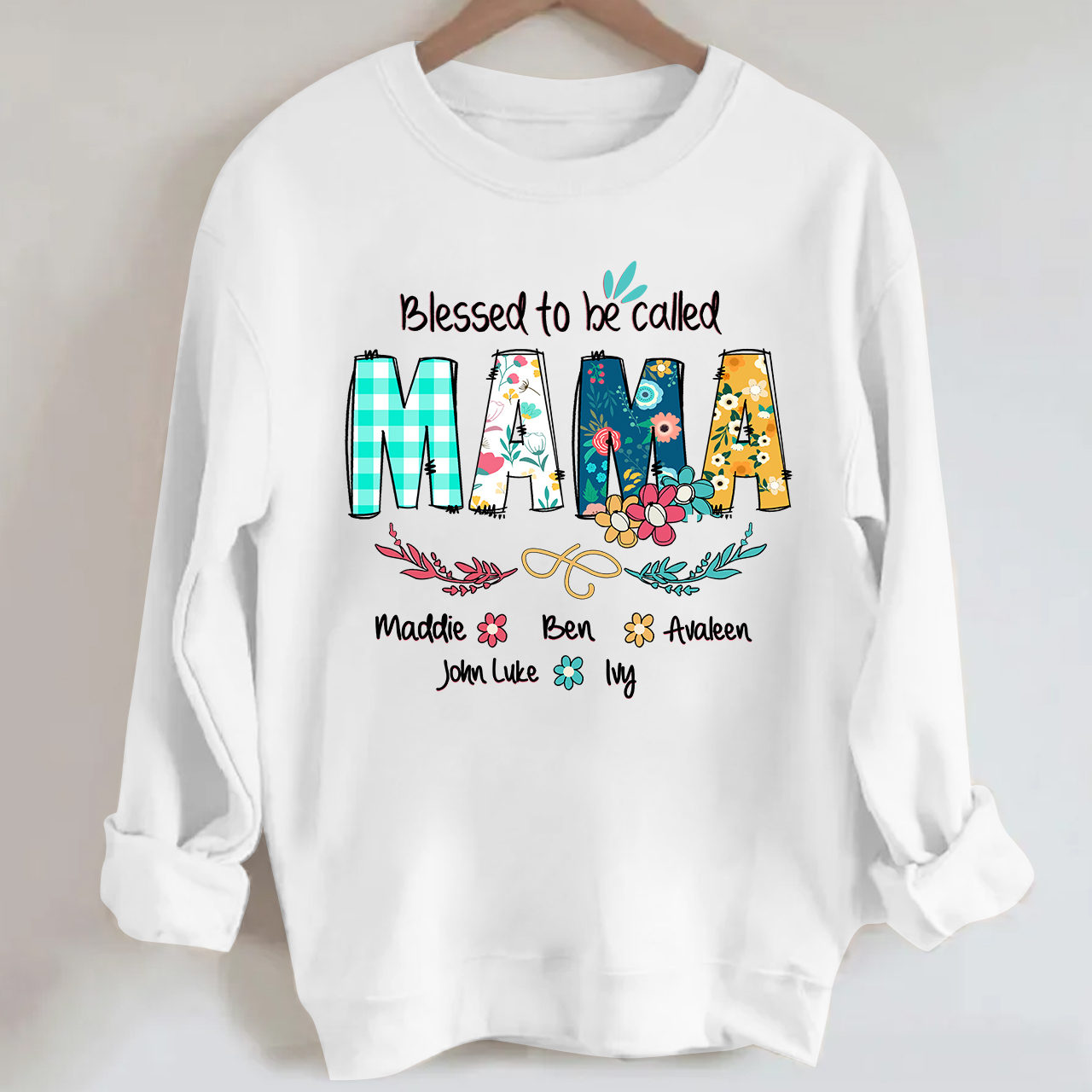 [Copy]Personalized Spring Sweatshirt With Kids Name