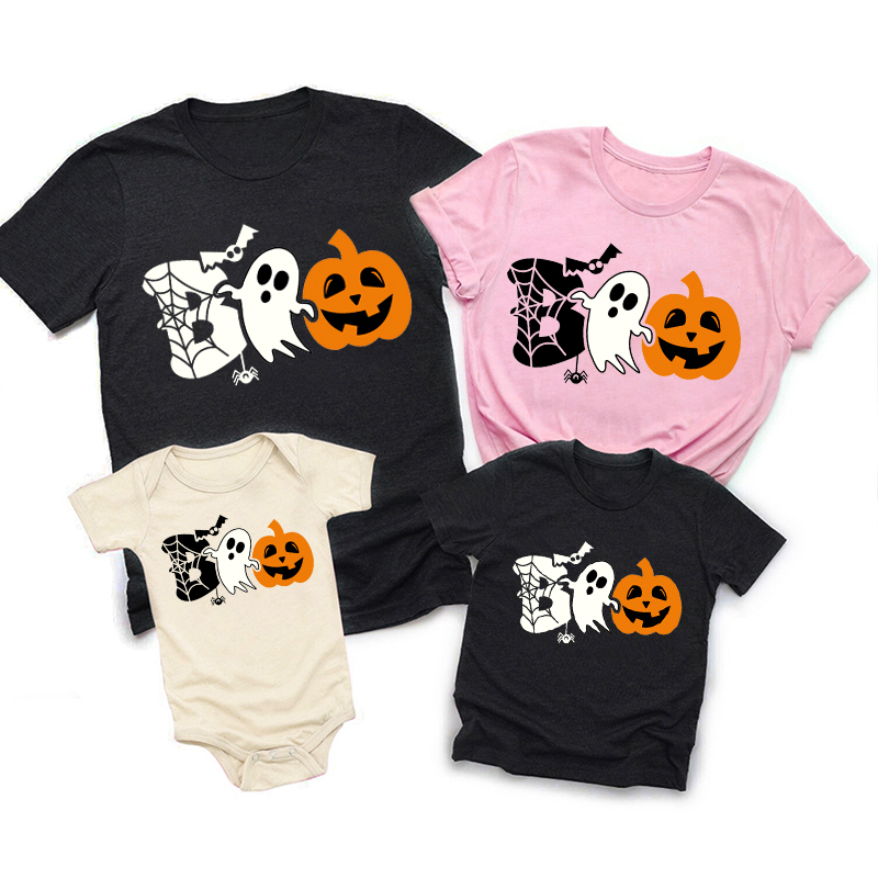 Halloween Boo Ghost Pumpkin Family Matching Shirts
