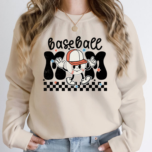 Retro Game Day Baseball Mom Sweatshirt