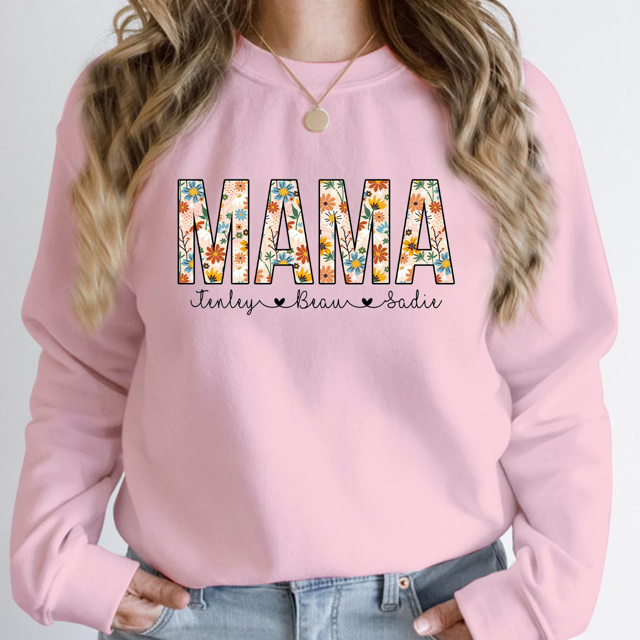 Custom  Mom Sweatshirt With Kids Names