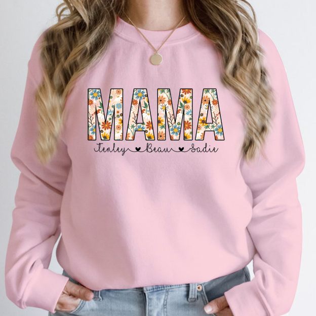 Custom  Mom Sweatshirt With Kids Names