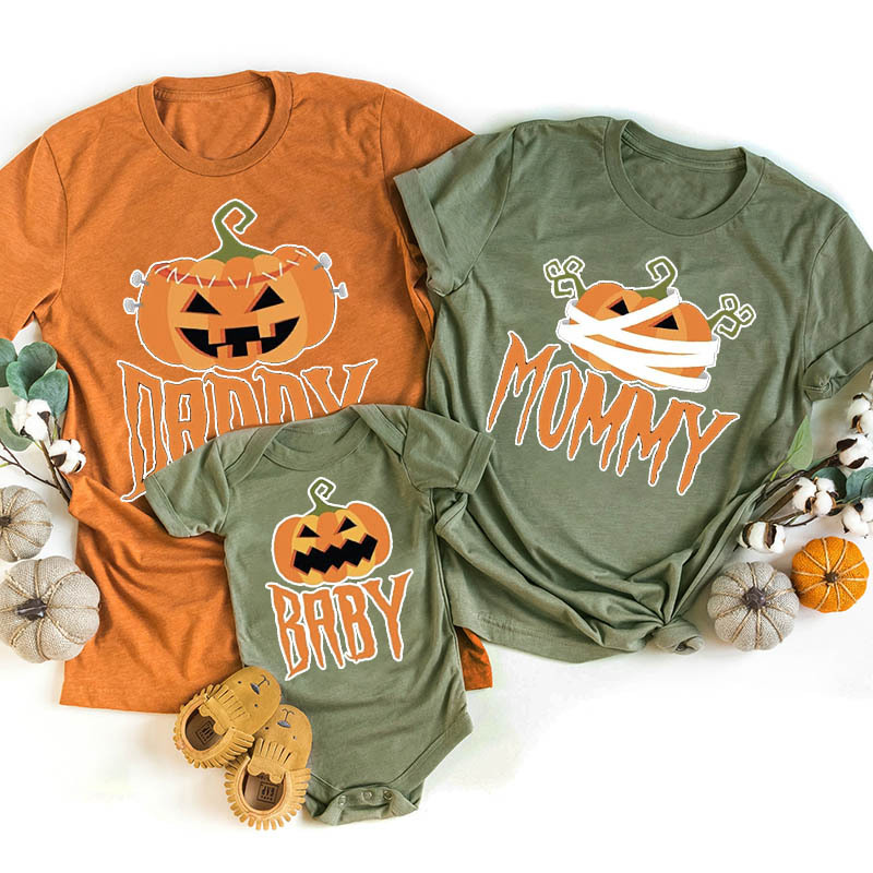 Halloween Family Bandage Pumpkin Matching Shirts