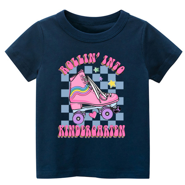 Rollin Into Kindergarten Back To School Kids Shirt