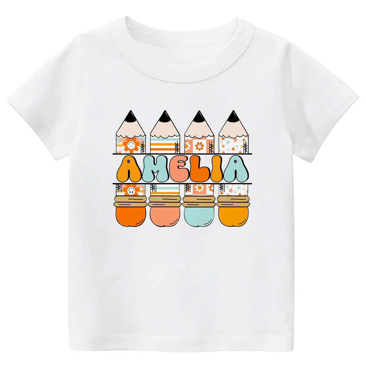 Personalized Pencil Kids Name Back To School Toddler Shirts