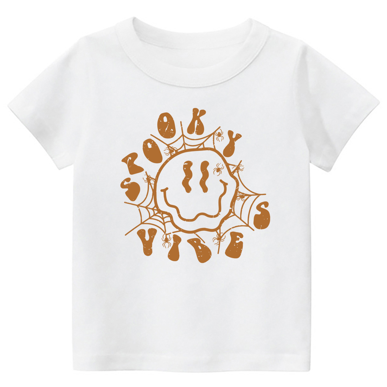 Spooky Spider Web Vibes Cute Fall Toddler Tees