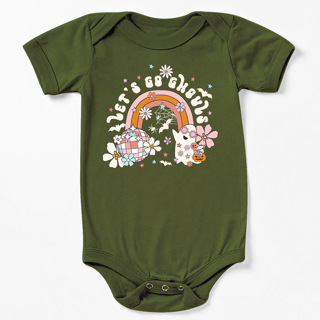 Let's Go Ghouls Retro Natural Baby Bodysuit