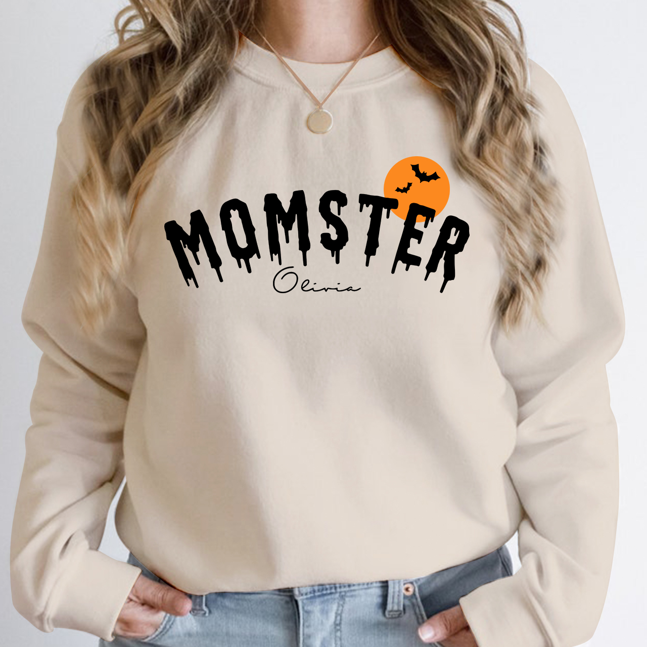 Personalized Momster Halloween Gift Sweatshirt