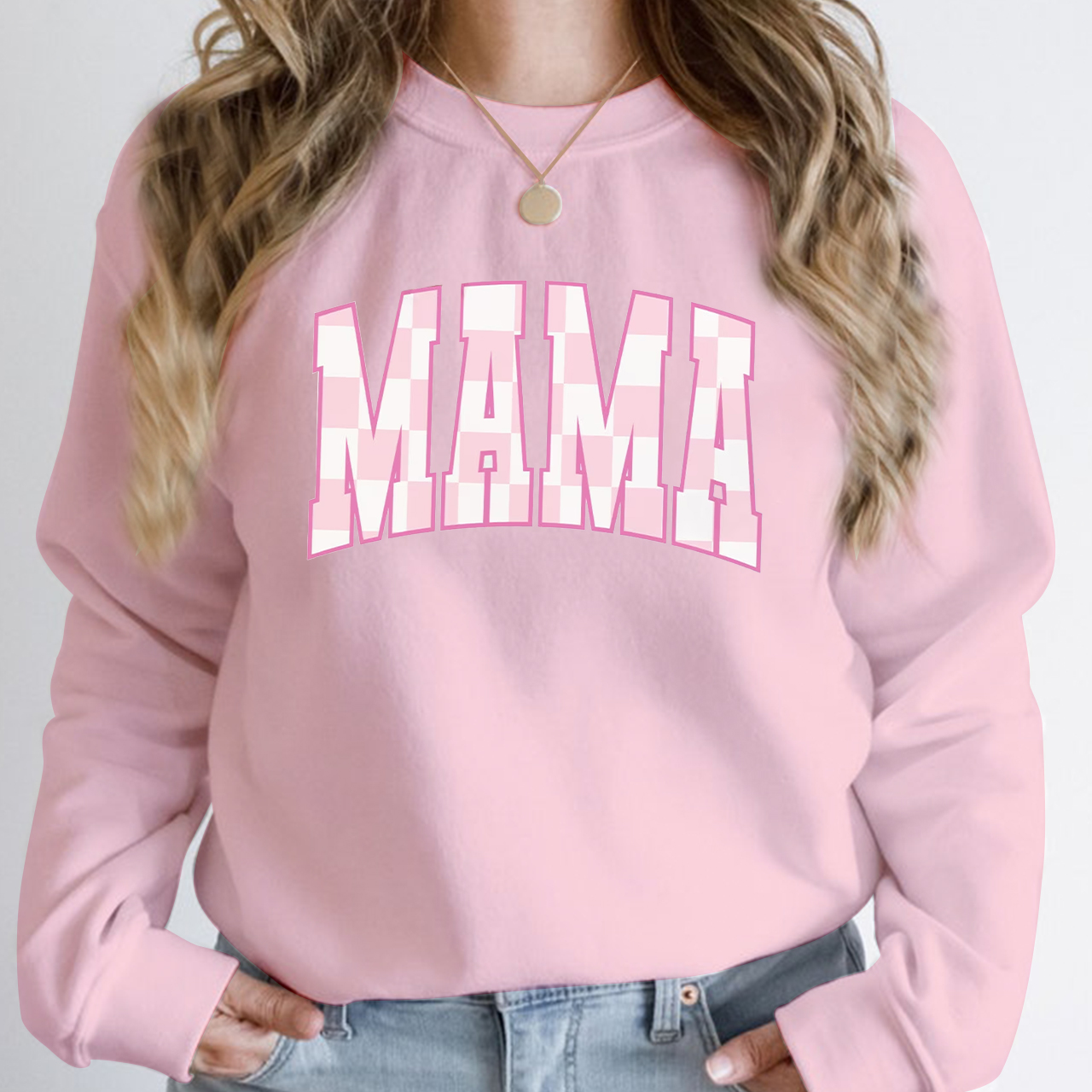 Retro Checkered Mama Sweatshirt