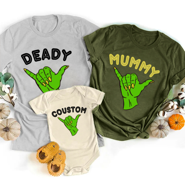 Personalized Funny Halloween Zombie Family Matching Shirts
