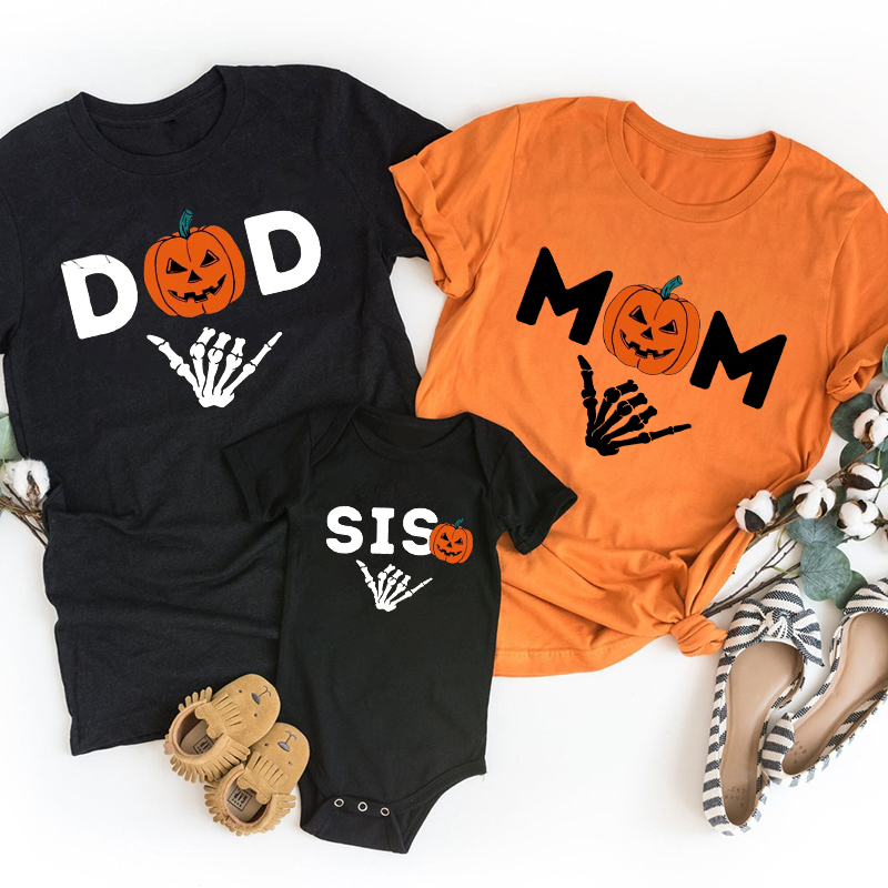 Personalized Pumpkin Member Halloween Family Matching Shirts