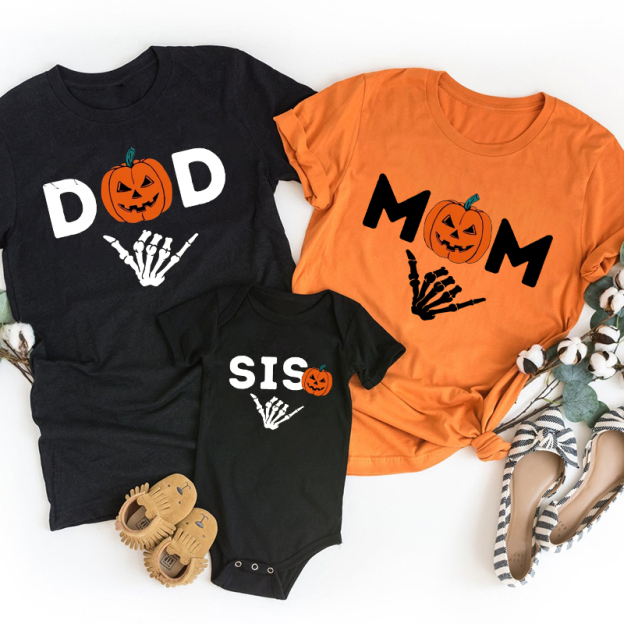 Personalized Pumpkin Member Halloween Family Matching Shirts
