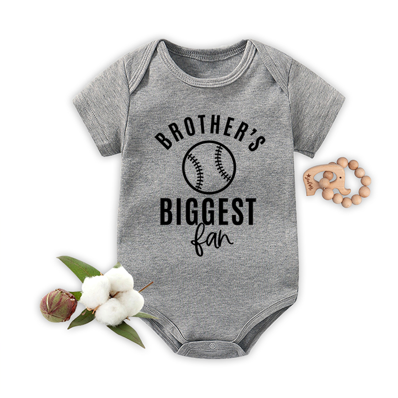 Brother's Biggest Fan Baseball Bodysuit For Baby