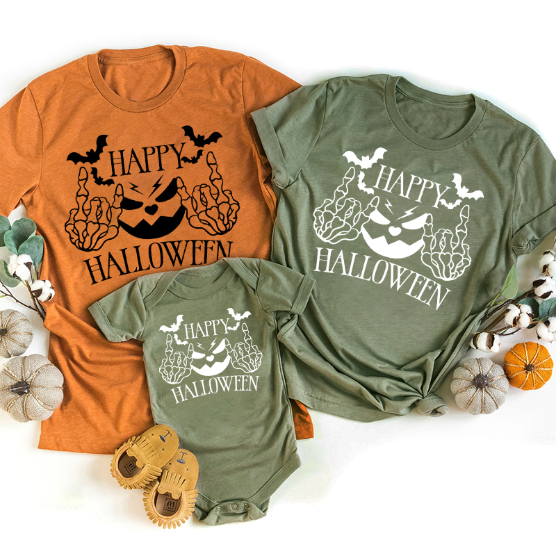 Happy Halloween Matching Skeleton Shirts