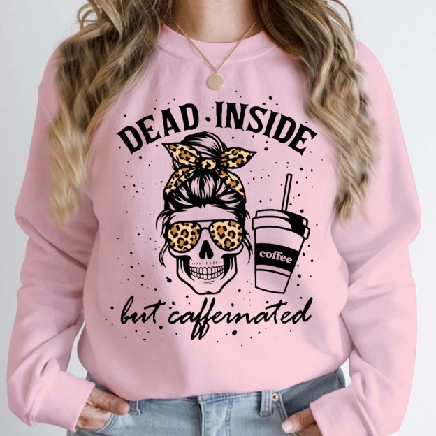 Halloween Dead Inside Coffee But Caffeinated Sweatshirt For Mama