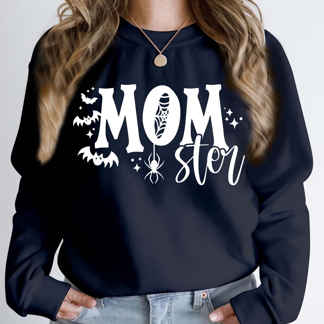 Halloween Spooky Momster Sweatshirt For Mama