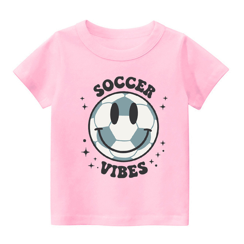 Soccer Vibes Smiley Face Kids Shirt