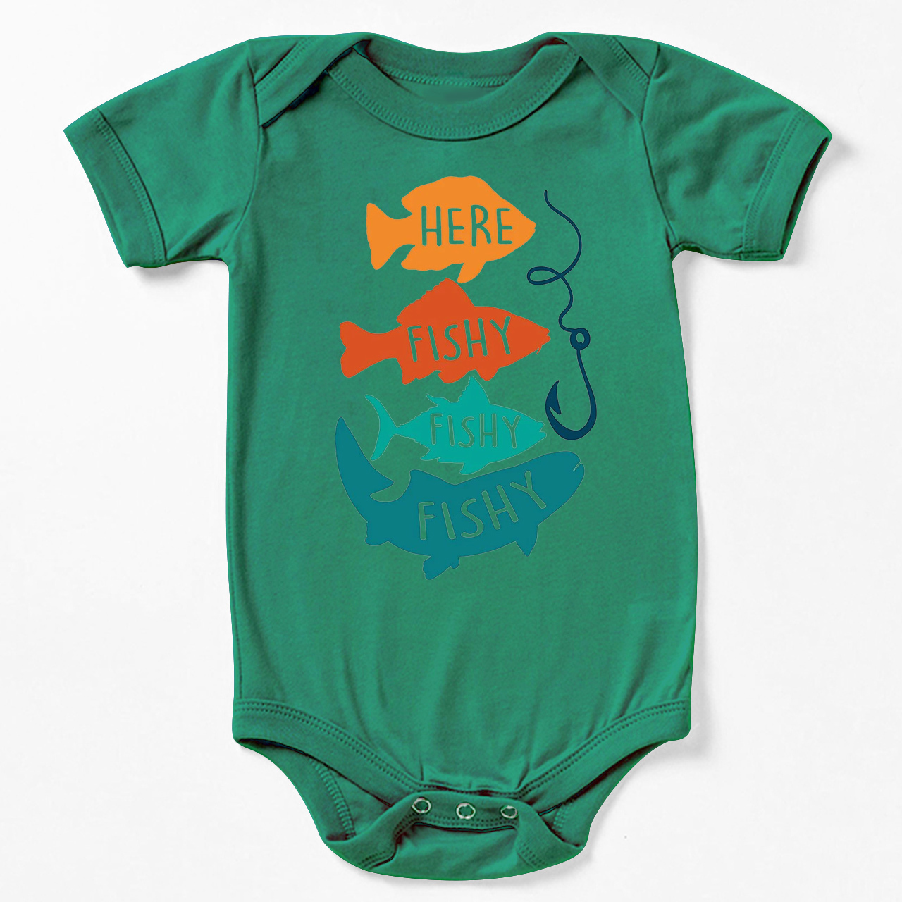Retro Fishing Bodysuit For Baby
