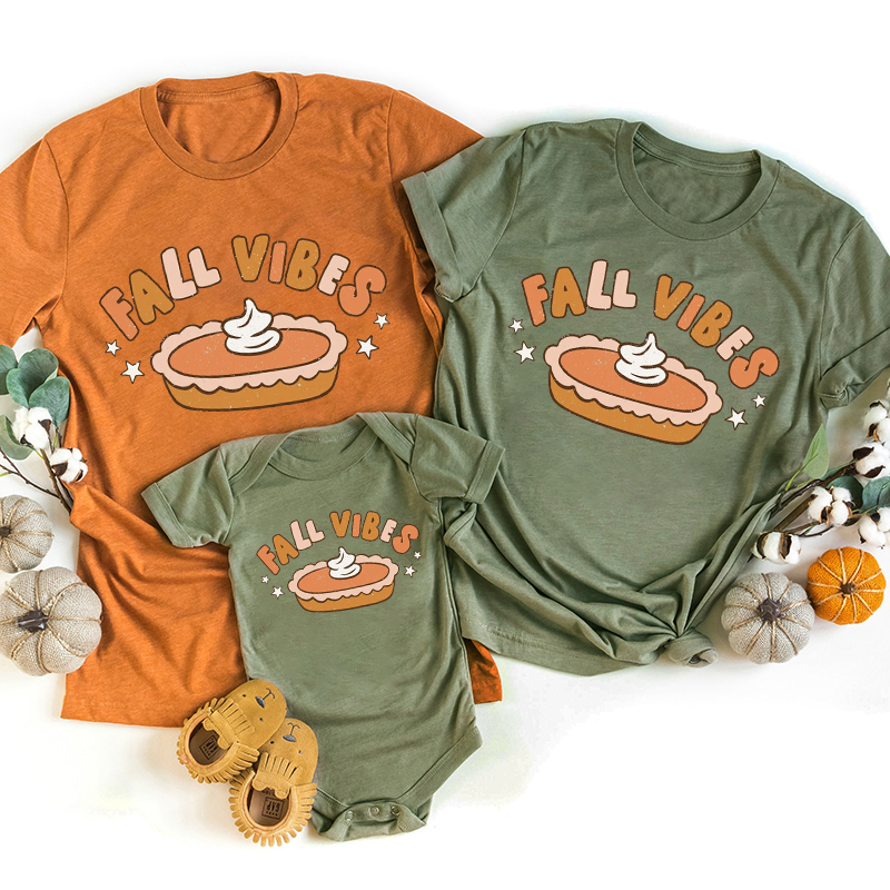 Fall Vibes Pumpkin Pie Matching Shirts