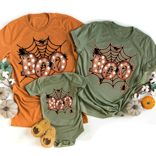 Boo Spider Halloween Matching Shirts